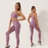 Seamless smiling face, dotted peach buttocks, yoga pants, I-shaped bra, sports vest, fitness yoga suit, two-piece set for women