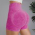 Cross border popular frosted washed seamless knitted yoga pants with high waist and hip lifting, three part sports shorts for European and American women, tight fitting