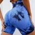 Yoga fitness shorts, European and American cross-border high waisted tie dye sports, seamless abdominal tightening, tight fitting, hip lifting, peach buttocks wholesale for women