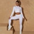 Cross border new seamless knitted yoga suit, quick drying, shock-absorbing, high-strength sports top, hip lifting yoga pants set for women