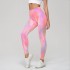 New cross-border tie dye yoga pants from Europe and America, high waisted, tight fitting, elastic, sporty, running, sexy peach hip fitness pants