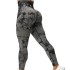 Cross border seamless knitted tie dye yoga pants, super elastic and tight fitting women's peach hip high waist running and fitness pants