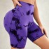 Yoga fitness shorts, European and American cross-border high waisted tie dye sports, seamless abdominal tightening, tight fitting, hip lifting, peach buttocks wholesale for women