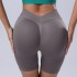 Cross border new seamless V-waist peach hip lifting yoga pants, summer running and fitness pants, quick drying yoga clothes