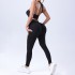 Cross border European and American solid color seamless peach hip high waist tight V-waist yoga pants for sports running and fitness, cropped pants