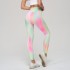 New cross-border tie dye yoga pants from Europe and America, high waisted, tight fitting, elastic, sporty, running, sexy peach hip fitness pants