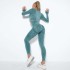 New seamless washable yoga suit set from Europe and America, quick drying top, peach hip yoga pants, fitness suit