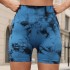 European and American women's shorts with side hollow tie dye yoga pants, high waist and hip lifting exercise yoga slim fit base yoga shorts