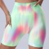 Aurora Tie Dyeing Yoga Pants for Women, Tight Tight Fit and Fitness Pants, Aurora Running High Waist Peach Hip Yoga Shorts