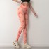 Tie dye sport high waisted peach lifting buttocks seamless outerwear jacquard running fitness yoga pants autumn and winter women