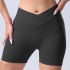 Cross border seamless knitted cross yoga pants, peach hip lifting sports quick drying breathable shorts, three quarter yoga pants