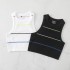 Cross border round neck colored striped sports vest, fitness suit, running jacket, streetwear, yoga