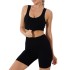 New European and American Ins seamless knitted sexy sports short sleeved shorts yoga suit yoga set for women