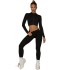 2023 European and American seamless knitted yoga pants women's sports vest fitness high waist and hip lifting yoga suit set