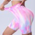 Aurora Tie Dyeing Yoga Pants for Women, Tight Tight Fit and Fitness Pants, Aurora Running High Waist Peach Hip Yoga Shorts