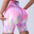 Aurora Tie Dyeing Yoga Pants for Women, Tight Tight Fit and Fitness Pants, Aurora Running High Waist Peach Hip Yoga Shorts