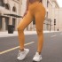 Cross border seamless knitted high waisted peach buttocks solid color yoga pants for fitness and high elasticity yoga leggings from Europe and America