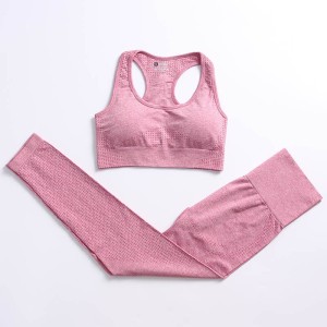 Cross border yoga clothing for women in summer, with breast pads, yoga bra, vest, dotted tight yoga pants, pants, sports suit