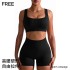 Yoga shorts seamless thread three part pants European and American high waisted sports running fitness pants for women