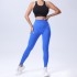 Cross border European and American solid color seamless peach hip high waist tight V-waist yoga pants for sports running and fitness, cropped pants