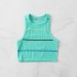 Cross border round neck colored striped sports vest, fitness suit, running jacket, streetwear, yoga