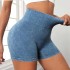 Cross border popular frosted washed seamless knitted yoga pants with high waist and hip lifting, three part sports shorts for European and American women, tight fitting