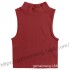 Solid color ribbed texture sleeveless top, hot and spicy new style, with elastic shaping inside, high neck yoga base shirt that can be worn outside