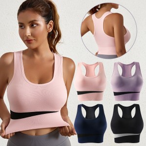 Cross border European and American sports underwear women's no steel ring shockproof vest fitness running yoga quick drying sports back top