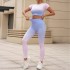 European and American seamless gradient yoga suit set with peach hips, high waist and hip lifting yoga pants, quick drying top, fitness suit