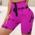 Cross border buckle tie dye seamless yoga shorts, double lifted hip pants, peach hip sports three quarter pants, women's yoga short