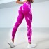 Cross border seamless knitted tie dye yoga pants, super elastic and tight fitting women's peach hip high waist running and fitness pants