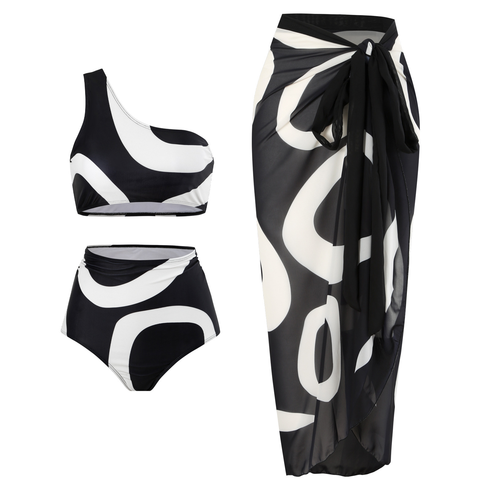 2025 European and American Foreign Trade New Three piece Sunscreen Swimsuit Female Amazon Wish Hot Selling Split Swimsuit Bikini