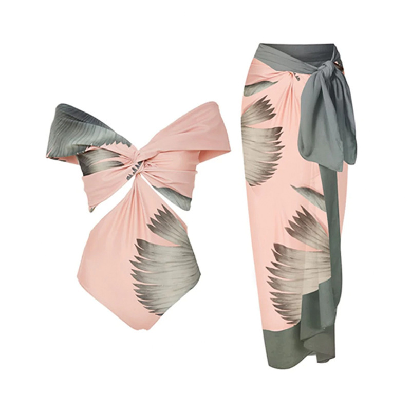 2023 European and American swimsuit two-piece vacation bikini beach swimsuit French retro jumpsuit bikini women