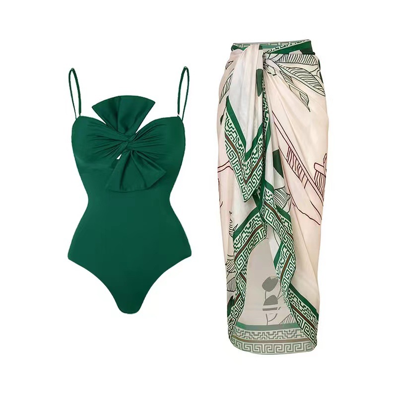 2025 new European and American one-piece swimsuit cross-border sexy foreign trade Amazon vacation beach ins set skirt swimsuit