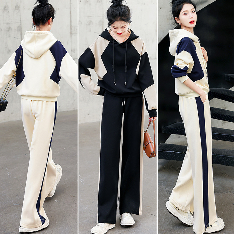 Spring and Autumn High end Casual Sportswear Set for Women 2024 New Edition Internet Celebrity Spicy Girl Fashion Age Reduction Two piece Set