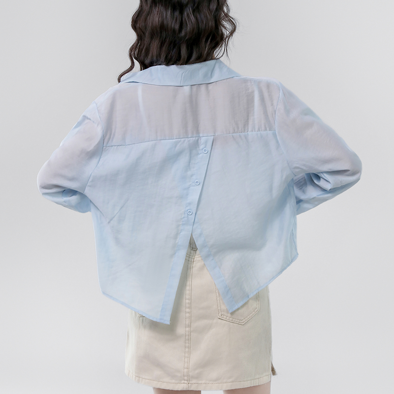Loose cardigan jacket for women in summer 2025, thin design, sun protection, outer wear, Tencel long sleeved short shirt top, women's outer wear