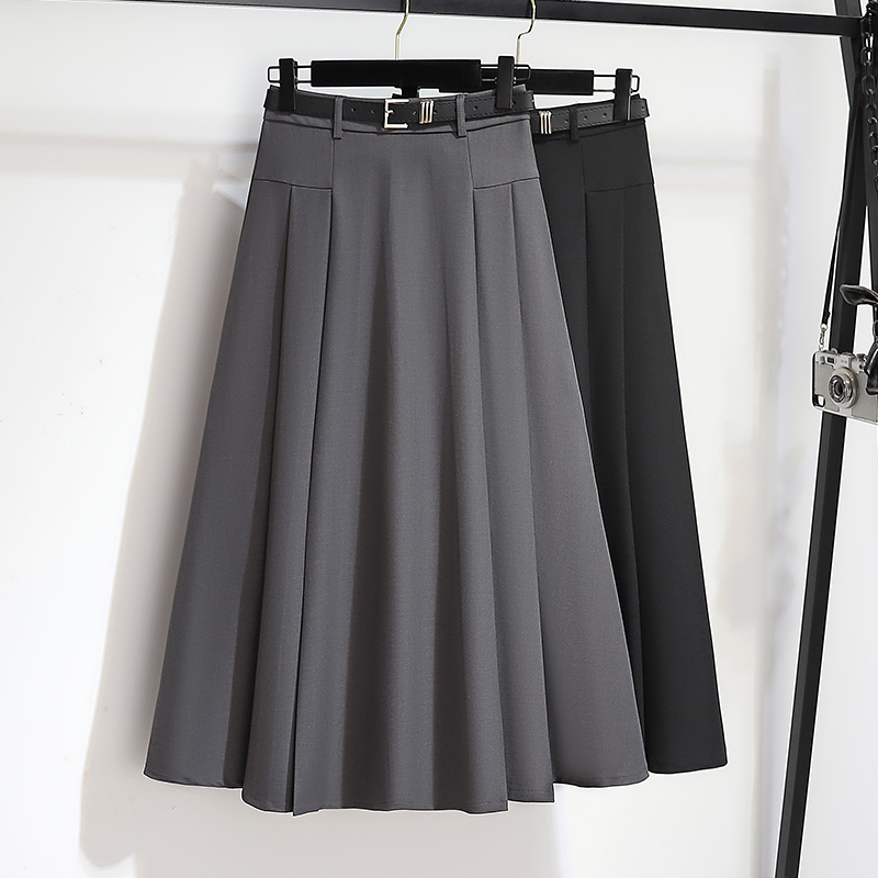 Half body skirt for women in Spring and Autumn 2025, new A-line half skirt, summer long, high waisted pleated suit skirt