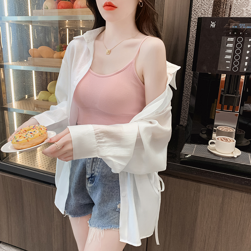 Ice silk chiffon sun protection cardigan for women's summer dress, paired with thin gauze shirt, air conditioning cover, jacket