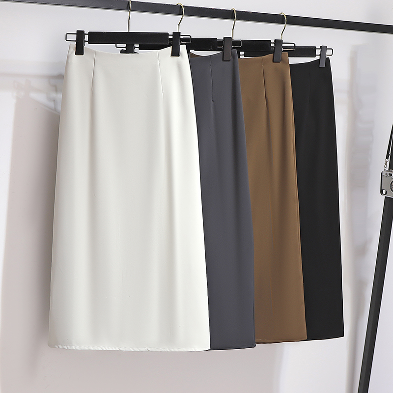 High waisted half length long skirt for women in spring and summer, with a one step drape and a hip hugging skirt. 2025 new professional suit skirt, mid length skirt