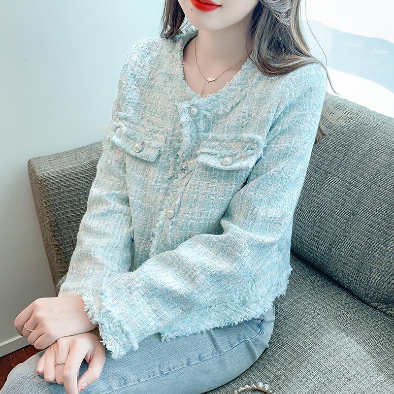 Ladies' high-end socialite small fragrant style coat, women's autumn short stature, high-end temperament short top 2024 new item