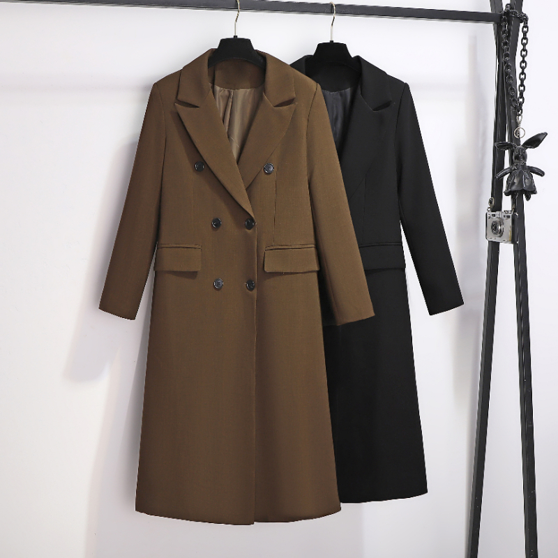 2024 new autumn long over the knee suit windbreaker for women with a high-end design sense, French slimming straight tube spring and autumn jacket