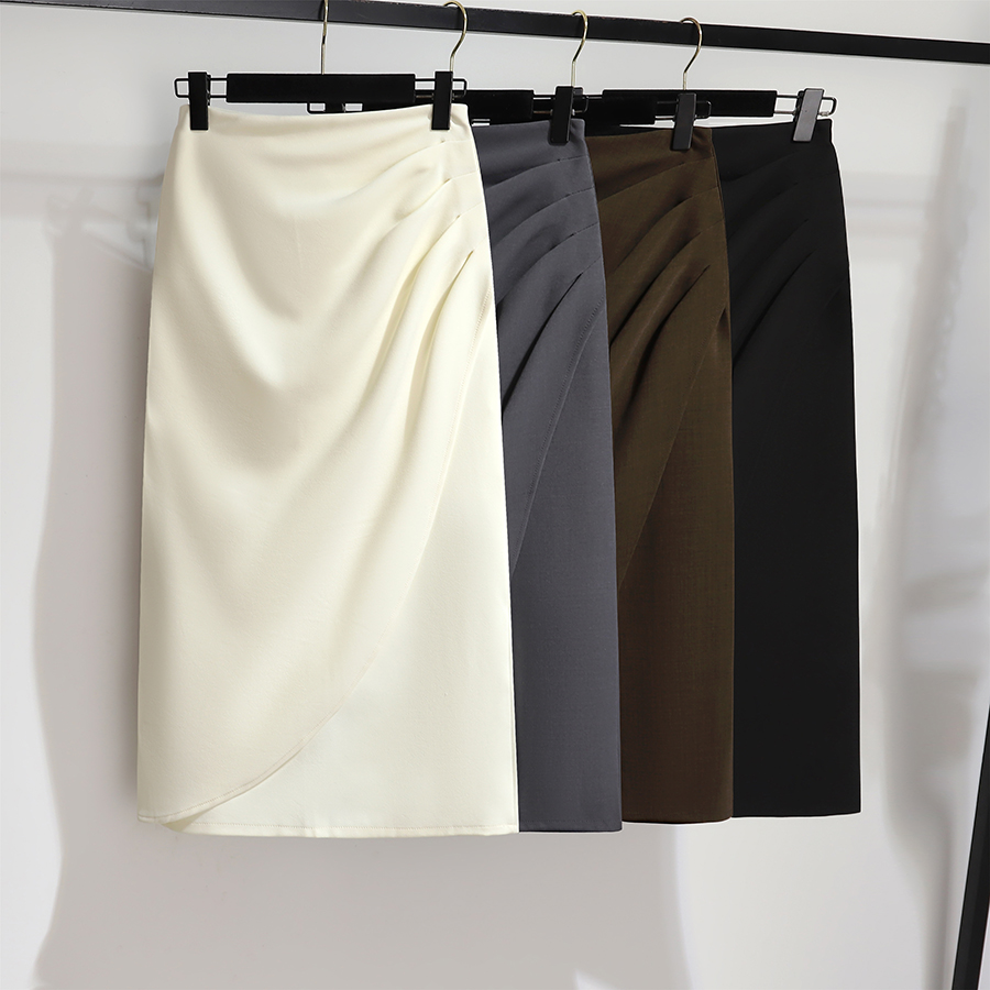 Professional midi skirt, women's slit, 2025 spring/summer new style, high waist, temperament, tall and slim, one step skirt, versatile, hip hugging skirt