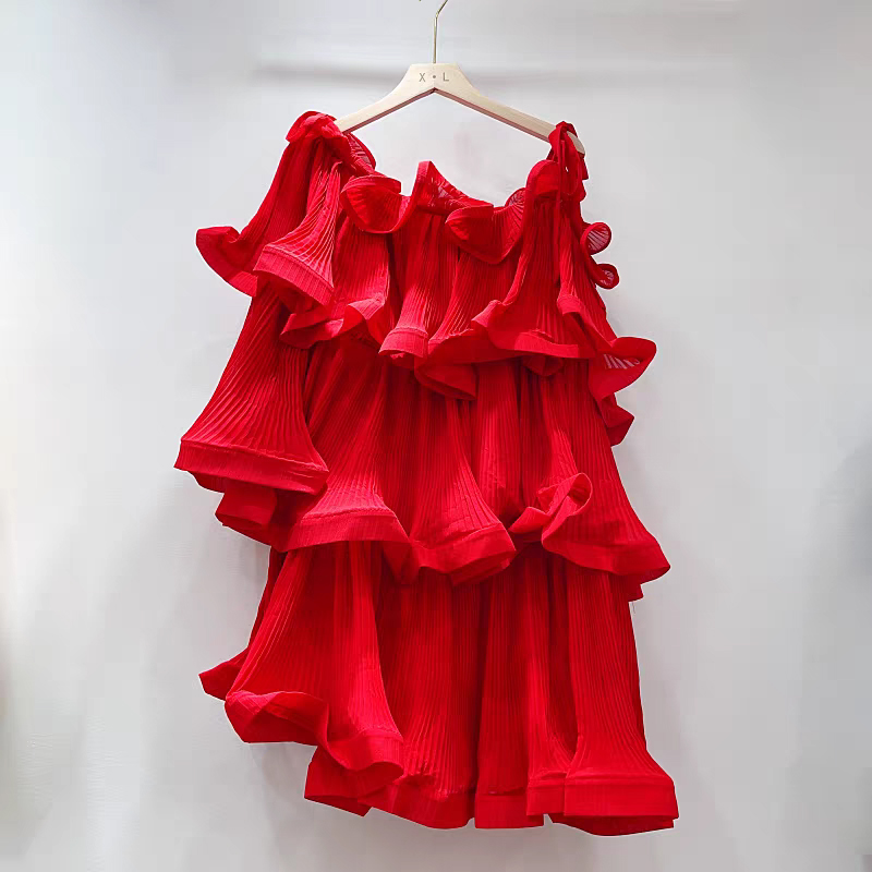 Layered ruffled edge flared sleeve chiffon shirt for women, European and American fashion, Ins niche design, super fairy loose top trend
