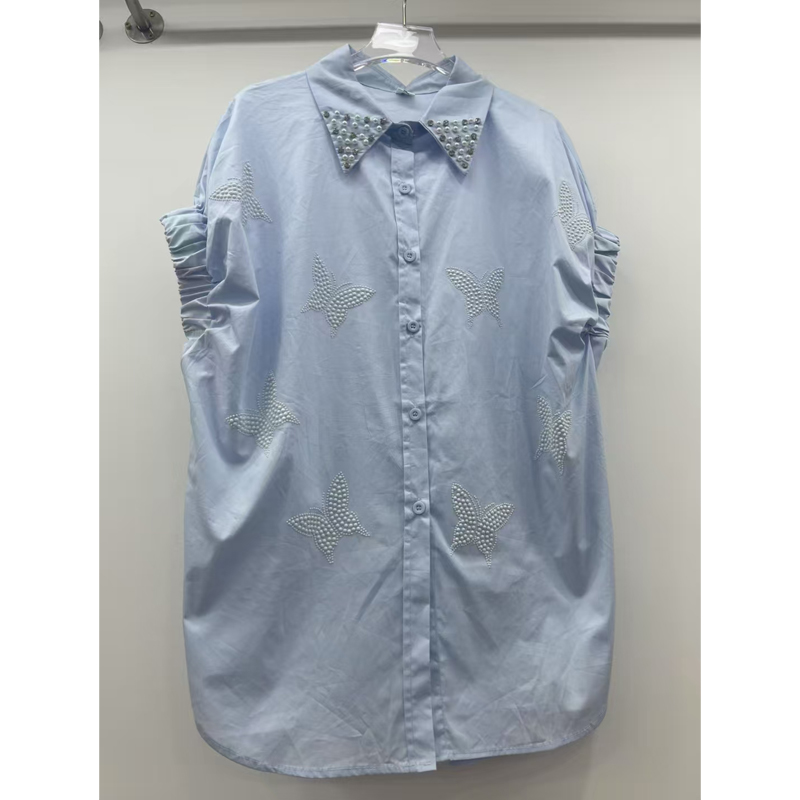 European batball sleeve shirt for women, retro fashion, western-style summer new design, niche French short sleeved top