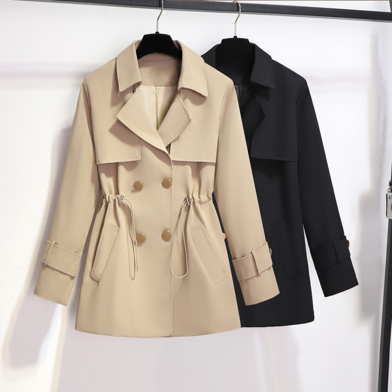 2024 Spring New Wind Jacket for Women, Medium to Long, Small, Autumn Korean Edition, Loose Waist, Slimming and Casual Coat