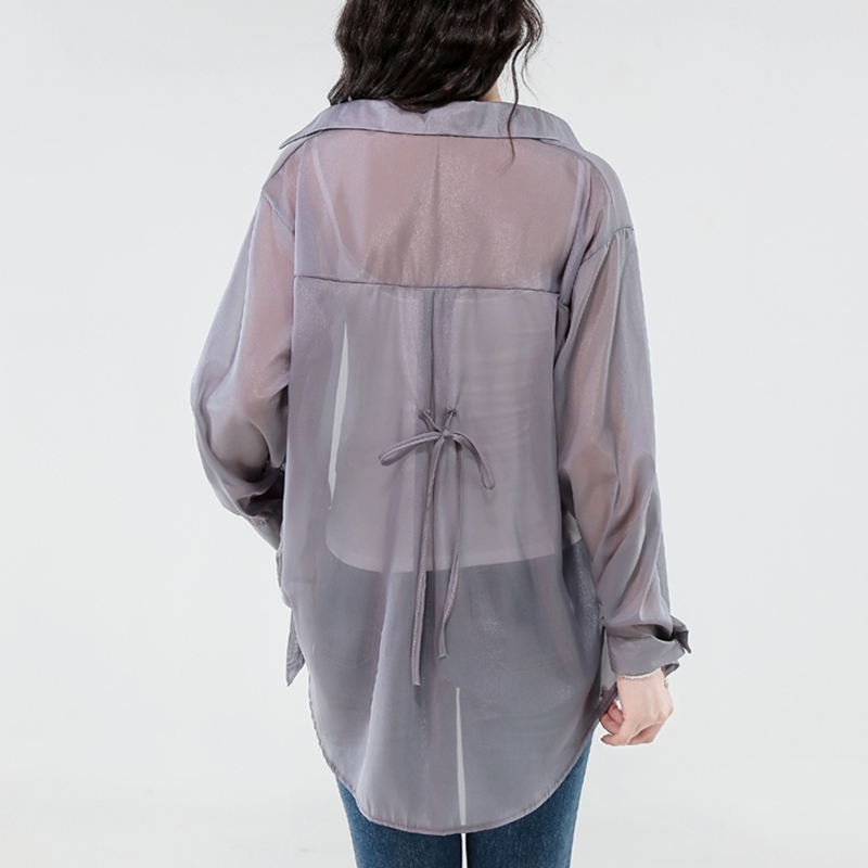 Summer niche design Tiansi sunscreen shirt women's summer thin jacket shirt 2025 new chiffon top