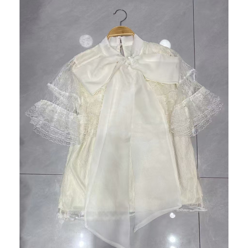 French style new light luxury fairy ruffled palace aristocratic temperament lace shirt versatile design sense top
