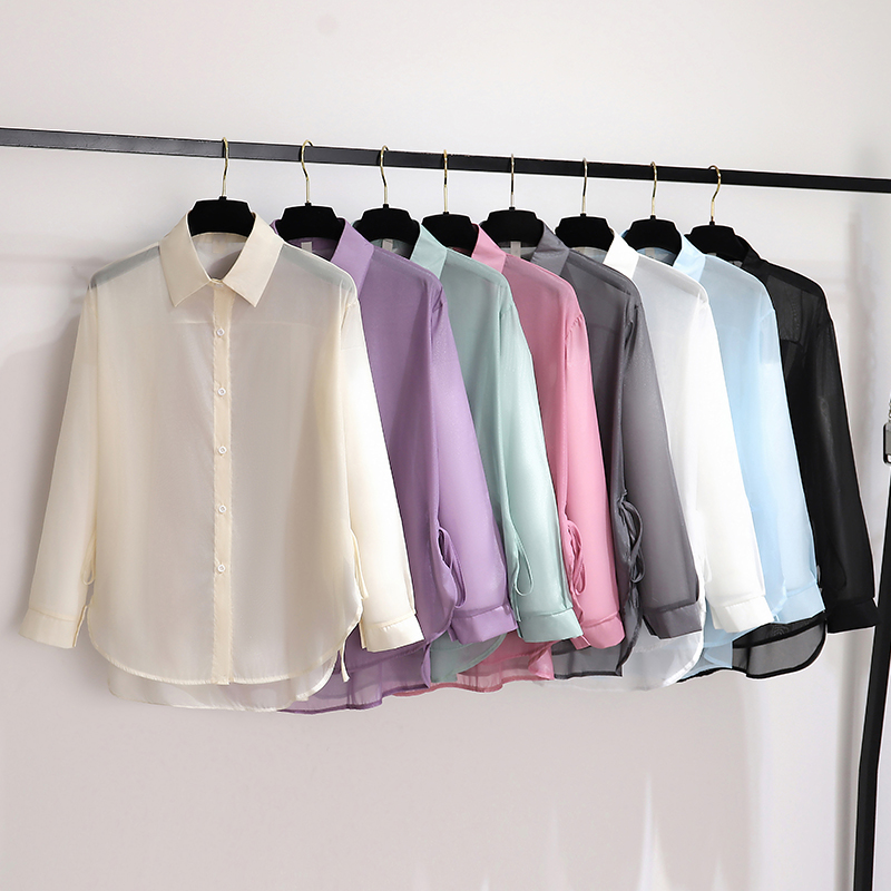 2025 Wind Angel Open Shirt Sunscreen Coat Temperament Lightweight Shirt Coat Women's Spring/Summer New Loose Long Sleeve Small Shirt