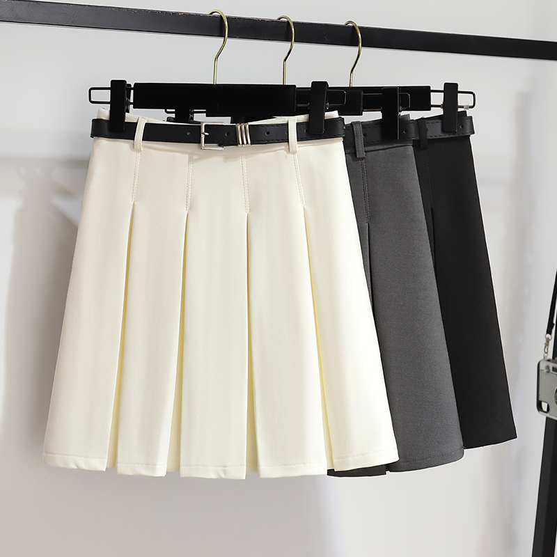 Hundred fold A-line midi skirt for women, summer 2025 new retro slimming college style short skirt