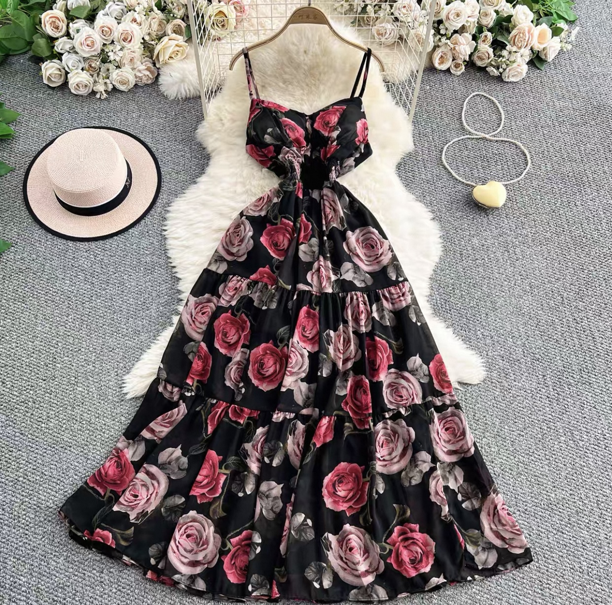 Colorful camisole dress
